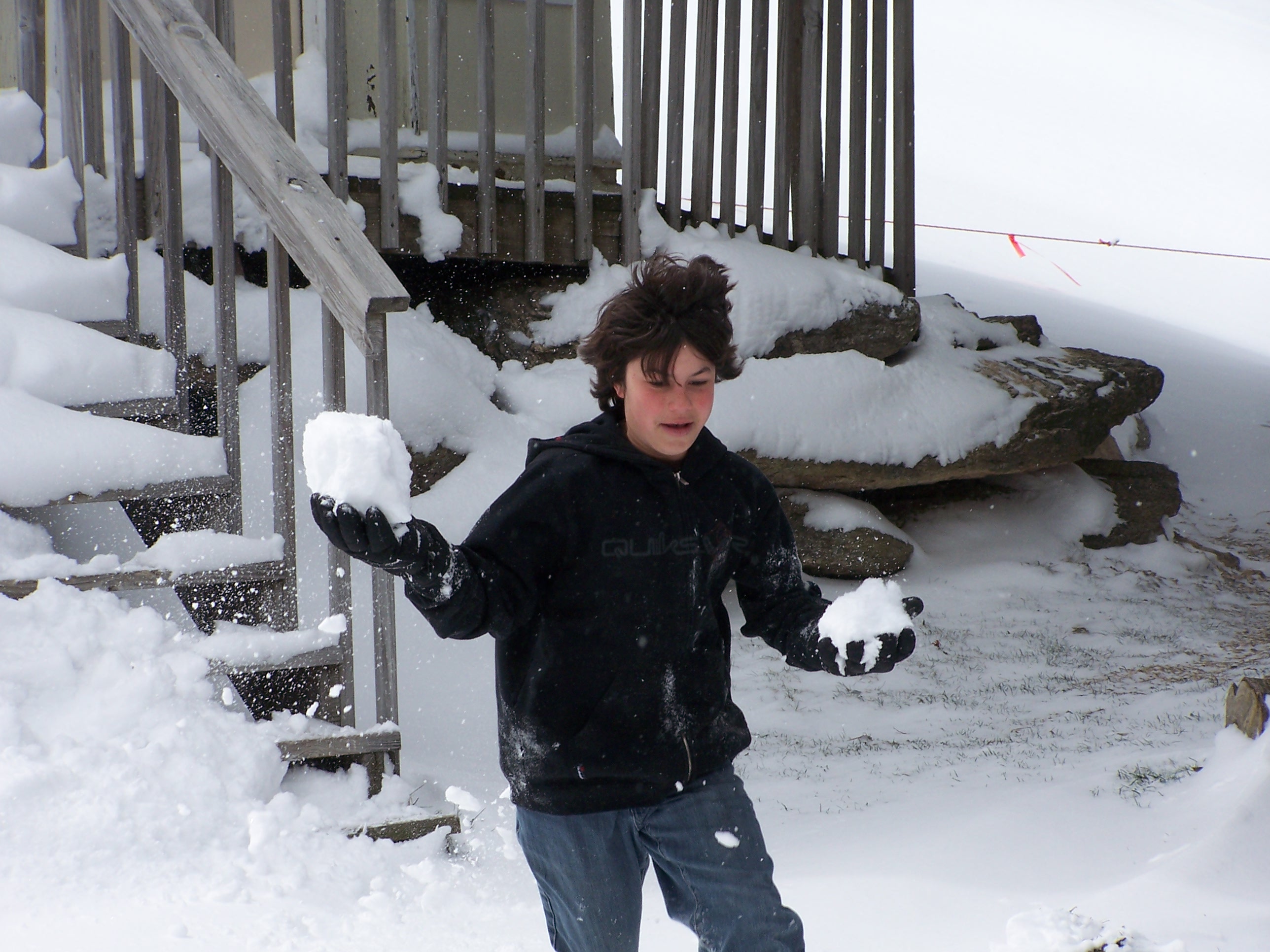 Double Snowball Time! Actually The Snow Was Really Like Powder.