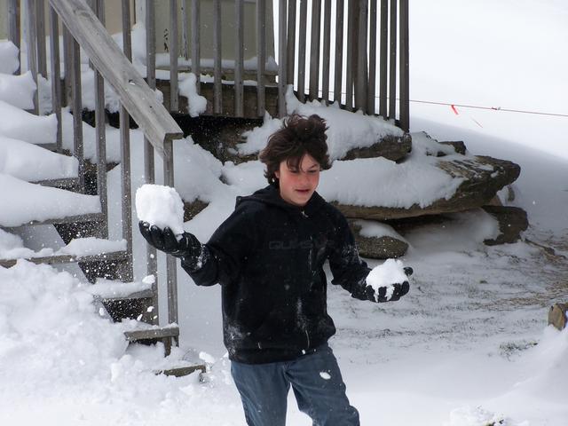 Double Snowball Time! Actually The Snow Was Really Like Powder.