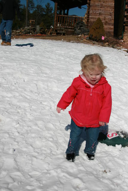 Maggie Louise Playing In The Snow We Made At The Cabin...Thats Right We Made It!