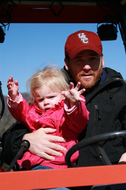 Uncle Tracey And Maggie Louise On The Tractor. He Just Takes The Tractor Another Round.......