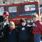 Tracey, Blake, Grayson And Britton In Front Of The Snow Cat.