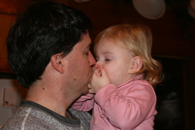 Back At The Cabin Dad And Maggie Louise.