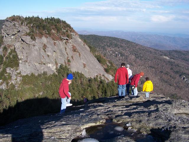 Everyone Heading For The Ladder. We Could Have Kept Going And Hiked To Other Mountain In The Back Ground....Ah NO