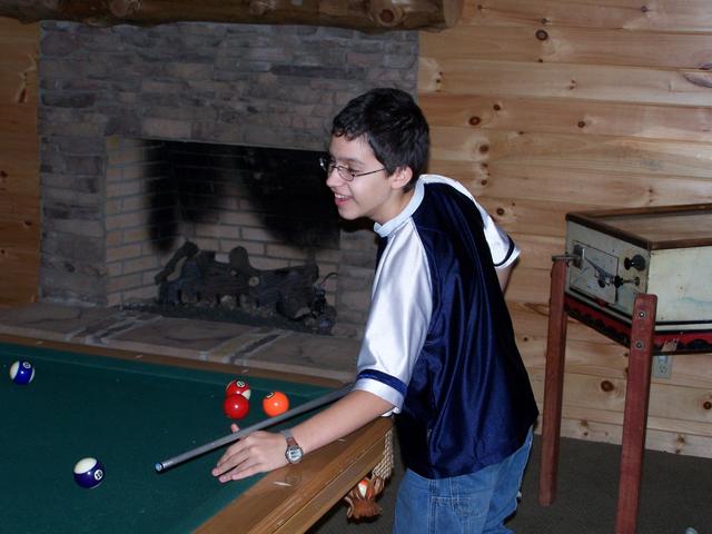 Michael & Austin Playing Pool.