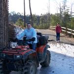 Still Got Snow! Kristen & Austin Coming Around The Back.