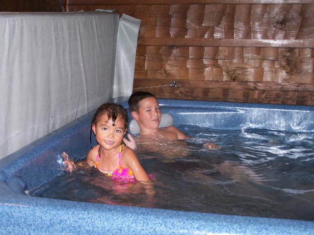 Zoee' and Dustin In The Hot Tub.