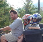 Tracey, Blake and Grayson Heading To The Fire Tower.