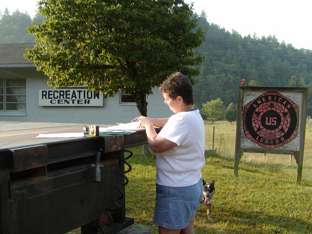 Delaine Parker With Jim Barner Log Homes Checking Inventory On Delivery. For More Info On This Or Other Log Homes Call 336-973-3