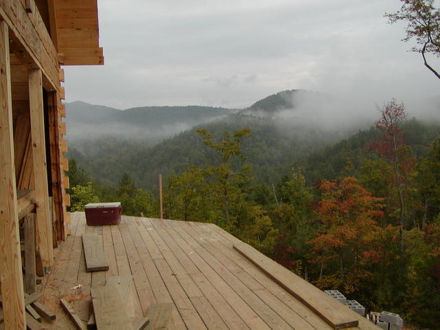 Deck Extended Around House And Main Roof On Back Of House Dried In