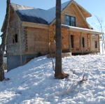 Snow On House