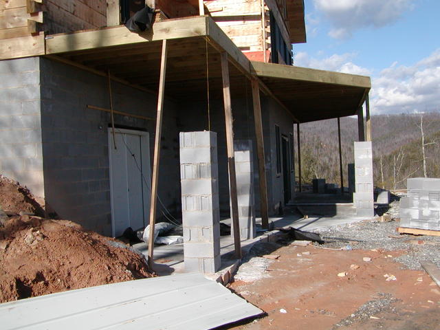 Columns Are Being Laid To Put On Stone.