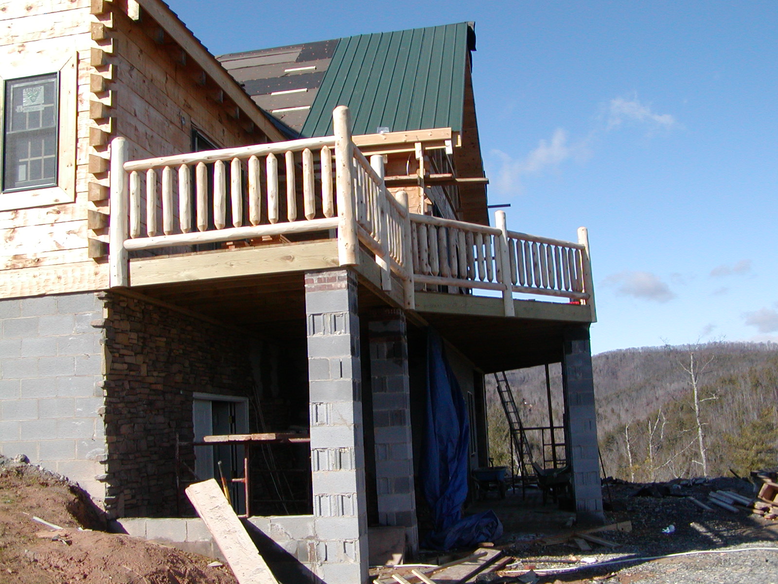 After The Columns Had Been Layed. Lannie And Rex Started Putting The Stone On The Outside.