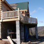 After The Columns Had Been Layed. Lannie And Rex Started Putting The Stone On The Outside.