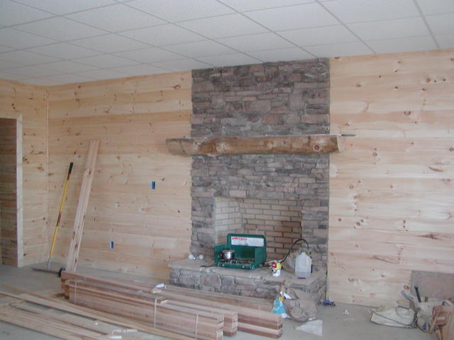 Fireplace In Basement After Dropped Ceiling Was Put In.