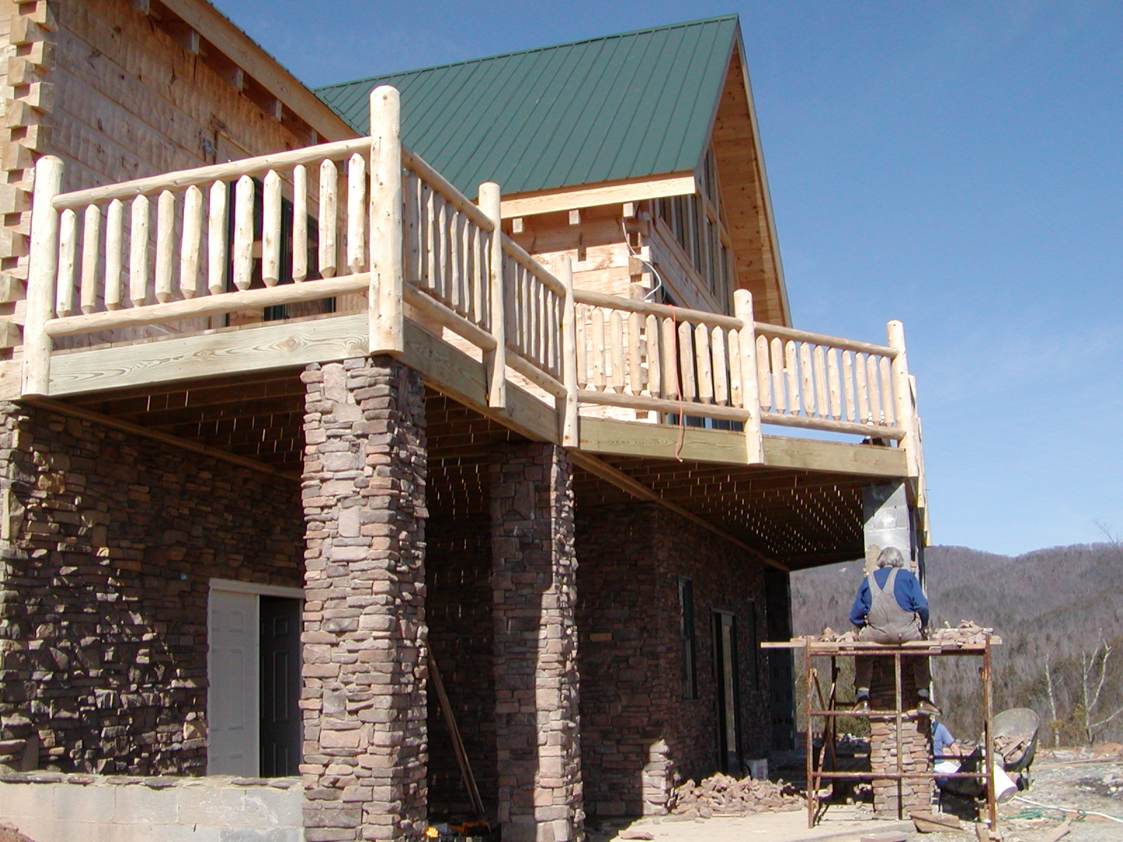 Thats Rex On The Scafolding Putting Stone On The Columns.