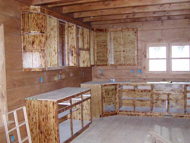 Kitchen After Paul Installed The Cabinettes.