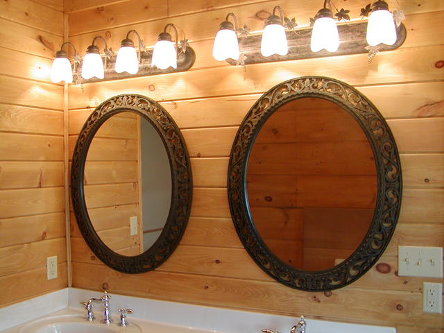 Mirors In Master Bathroom. These And ALL Lighting Were Provided By Blue Heron Interiors, Located In Myrtle Beach.