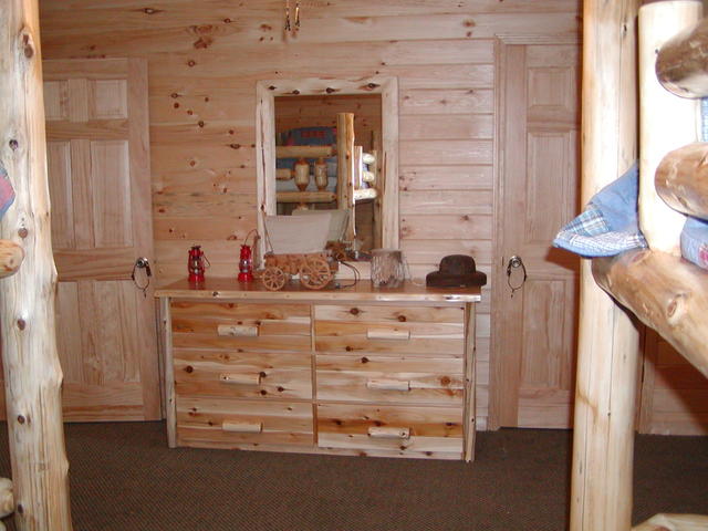 Log Dresser In Bunk Bed Room