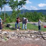 Everyone Digging The Border Around The Stream.