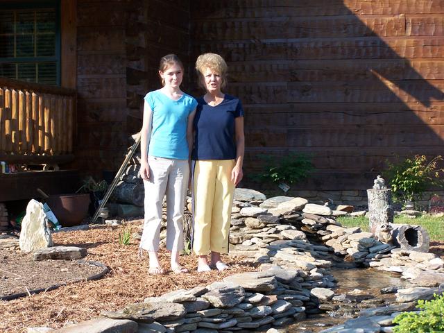 Kristen And Geraldine In Front Of The New Stream.