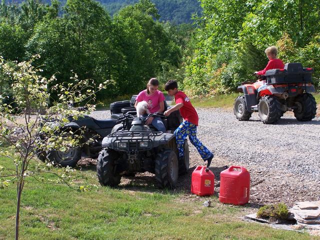 Kristen, Josh....and Lizzy Going For A Ride.