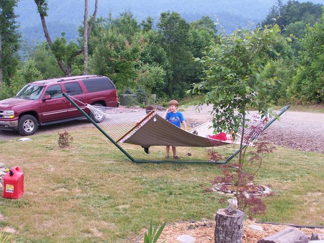 Dustin, Britton and Grayson in The Hammock