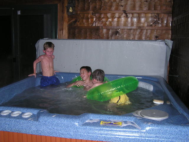 Caleb, Britton and Dustin In Hot Tub