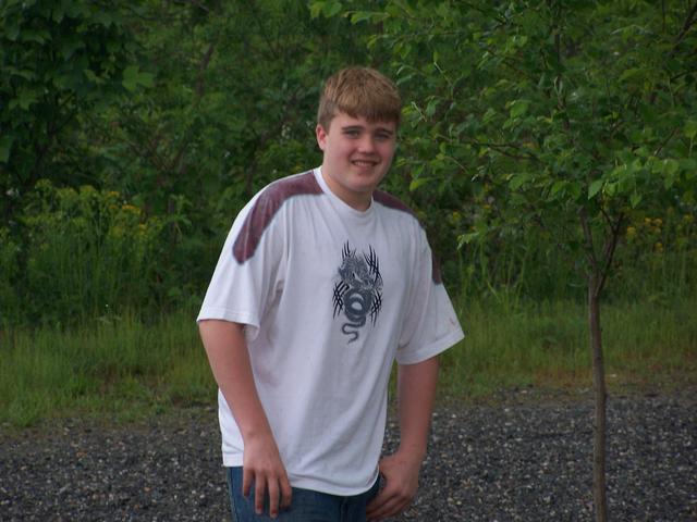 Another Shot Of Brandon In Front Of Cabin Taken On May 15, 2005
