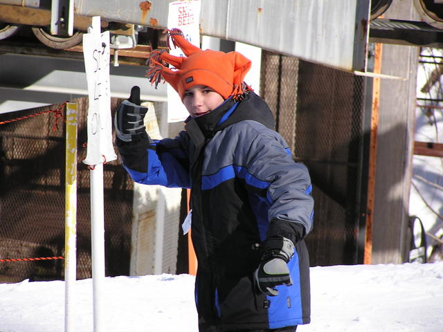 Ian Getting On Quad Lift at Beech Mountain.