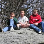 Austin, Dustin and Devin on Rock at Grandfather Mountain